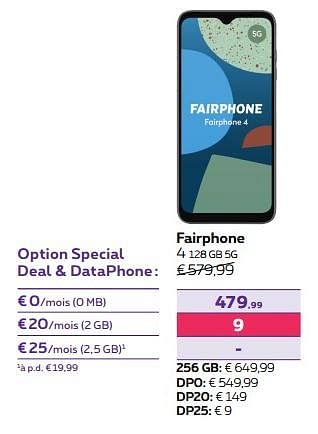 Promotions Fairphone 4 128 gb 5g - Fairphone - Valide de 01/02/2023 à 01/05/2023 chez Proximus