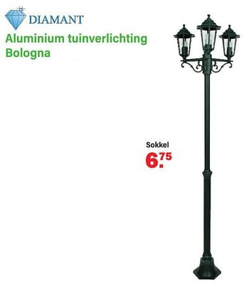 Promoties Aluminium tuinverlichting bologna sokkel - Diamant - Geldig van 30/01/2023 tot 18/02/2023 bij Van Cranenbroek