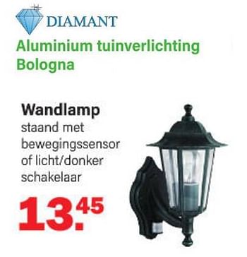 Promoties Aluminium tuinverlichting bologna wandlamp - Diamant - Geldig van 30/01/2023 tot 18/02/2023 bij Van Cranenbroek