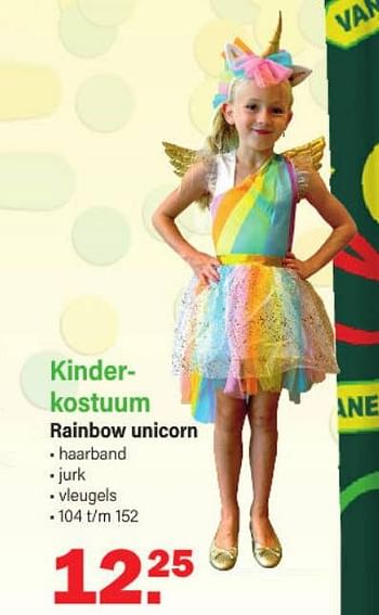 Promoties Kinderkostuum rainbow unicorn - Huismerk - Van Cranenbroek - Geldig van 30/01/2023 tot 18/02/2023 bij Van Cranenbroek