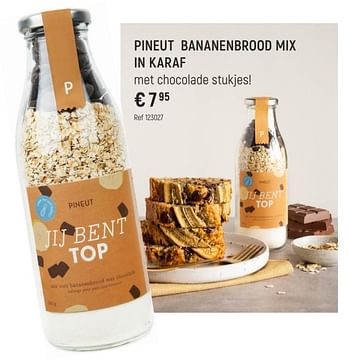 Promoties Pineut bananenbrood mix in karaf - Pineut - Geldig van 14/02/2023 tot 05/03/2023 bij Freetime
