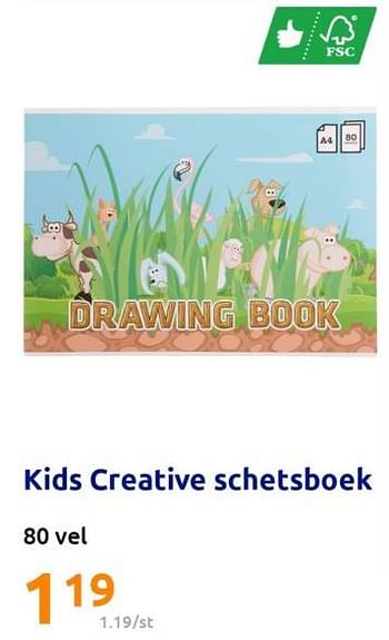 Promoties Kids creative schetsboek - Huismerk - Action - Geldig van 15/02/2023 tot 21/02/2023 bij Action