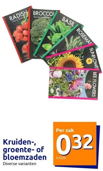 Promoties Kruiden- groente-of bloemzaden - Huismerk - Action - Geldig van 15/02/2023 tot 21/02/2023 bij Action