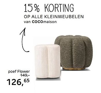 Promoties Poef flower - Huismerk - Henders & Hazel - Geldig van 16/02/2023 tot 29/03/2023 bij Henders & Hazel
