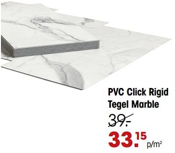 Promoties Pvc click rigid tegel marble - Huismerk - Kwantum - Geldig van 20/02/2023 tot 05/03/2023 bij Kwantum
