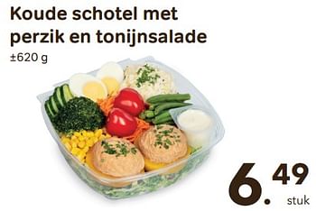 Promoties Koude schotel met perzik en tonijnsalade - Huismerk - Bon'Ap - Geldig van 01/03/2023 tot 24/03/2023 bij Bon'Ap