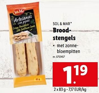 Promoties Broodstengels - Sol & Mar - Geldig van 27/02/2023 tot 04/03/2023 bij Lidl