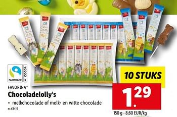 Promoties Chocoladelolly‘s - Favorina - Geldig van 27/02/2023 tot 04/03/2023 bij Lidl