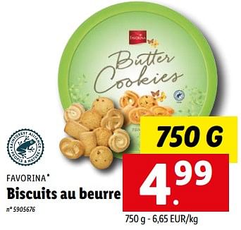 Promotions Biscuits au beurre - Favorina - Valide de 27/02/2023 à 04/03/2023 chez Lidl