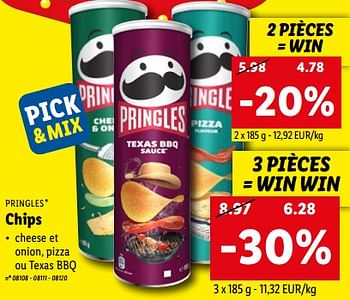 Promotions Chips - Pringles - Valide de 27/02/2023 à 04/03/2023 chez Lidl