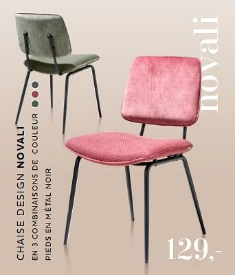 Promotions Chaise design novali - Produit Maison - Xooon - Valide de 16/02/2023 à 29/03/2023 chez Xooon