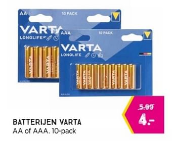 Promotions Batterijen varta - Varta - Valide de 20/02/2023 à 26/03/2023 chez Xenos
