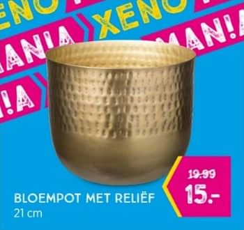 Promoties Bloempot met reliëf - Huismerk - Xenos - Geldig van 20/02/2023 tot 26/03/2023 bij Xenos