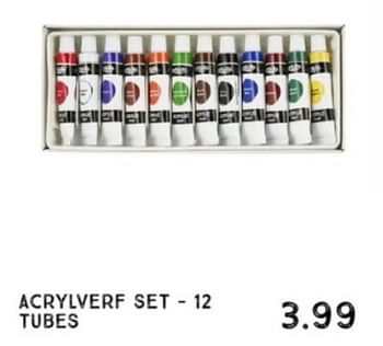 Promoties Acrylverf set - 12 tubes - Huismerk - Xenos - Geldig van 20/02/2023 tot 26/03/2023 bij Xenos