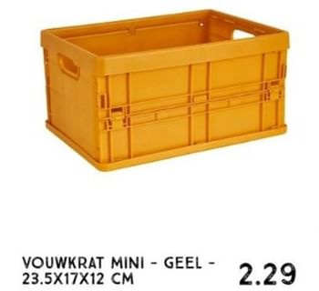 Promoties Vouwkrat mini - geel - Huismerk - Xenos - Geldig van 20/02/2023 tot 26/03/2023 bij Xenos