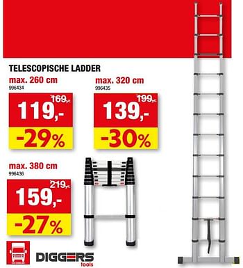 Punt Lol Hoopvol Diggers Telescopische ladder - Promotie bij Hubo