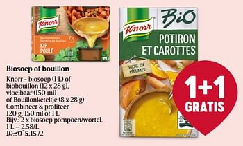 Promoties Biosoep pompoen-wortel - Knorr - Geldig van 23/02/2023 tot 01/03/2023 bij Delhaize