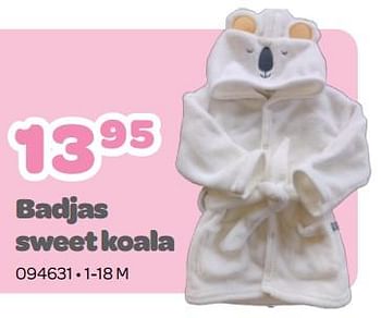 Promoties Badjas sweet koala - Huismerk - Happyland - Geldig van 20/02/2023 tot 02/04/2023 bij Happyland