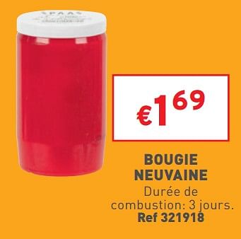 Promotions Bougie neuvaine - Produit maison - Trafic  - Valide de 25/02/2023 à 27/02/2023 chez Trafic