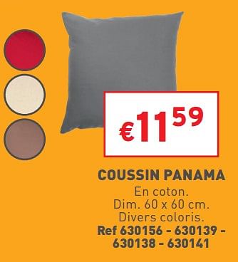 Promotions Coussin panama - Produit maison - Trafic  - Valide de 25/02/2023 à 27/02/2023 chez Trafic