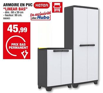 Promotions Armoire en pvc linear bas - Keter - Valide de 22/02/2023 à 03/03/2023 chez Hubo