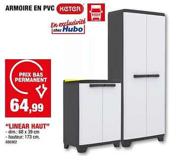 Promotions Armoire en pvc linear haut - Keter - Valide de 22/02/2023 à 03/03/2023 chez Hubo