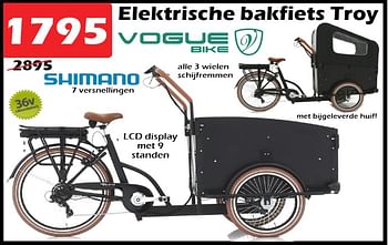 Promoties Elektrische bakfiets troy - Vogue Bike - Geldig van 16/02/2023 tot 12/03/2023 bij Itek