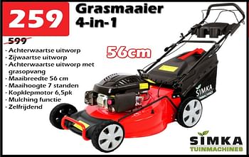 Promoties Grasmaaier 4-in-1 - Simka Tuinmachines - Geldig van 16/02/2023 tot 12/03/2023 bij Itek