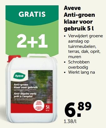 Promoties Aveve anti-groen klaar voor gebruik - Huismerk - Aveve - Geldig van 27/02/2023 tot 12/03/2023 bij Aveve