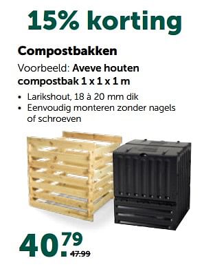 Promotions Aveve houten compostbak - Produit maison - Aveve - Valide de 27/02/2023 à 12/03/2023 chez Aveve
