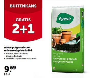 Promoties Aveve potgrond voor universeel gebruik - Huismerk - Aveve - Geldig van 27/02/2023 tot 12/03/2023 bij Aveve