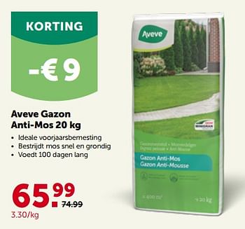 Promoties Aveve gazon anti-mos - Huismerk - Aveve - Geldig van 27/02/2023 tot 12/03/2023 bij Aveve