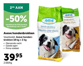 Laboratorium Defilé kussen Huismerk - Aveve Aveve hondenbrokken - Promotie bij Aveve