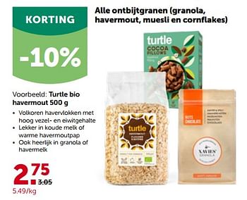 Promoties Turtle bio havermout - Turtle  - Geldig van 27/02/2023 tot 12/03/2023 bij Aveve