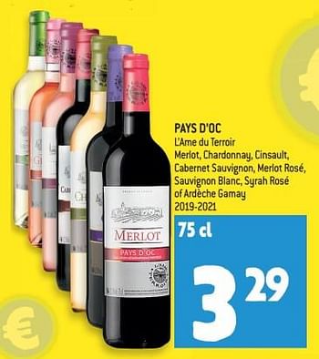 Promoties Pays d`oc l`ame du terroir merlot - Rode wijnen - Geldig van 22/02/2023 tot 28/02/2023 bij Smatch