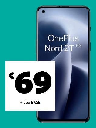 Promoties Oneplus nord 2t 5g - OnePlus - Geldig van 22/02/2023 tot 28/02/2023 bij Base