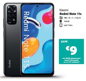 Promoties Xiaomi redmi note 11s - Xiaomi - Geldig van 22/02/2023 tot 28/02/2023 bij Base