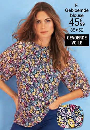 Promoties Gebloemde blouse - Huismerk - Damart - Geldig van 01/03/2023 tot 15/06/2023 bij Damart