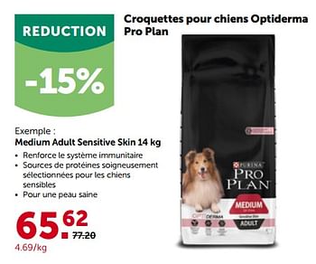Promotions Croquettes pour chiens optiderma pro plan medium adult sensitive skin - Purina - Valide de 27/02/2023 à 12/03/2023 chez Aveve