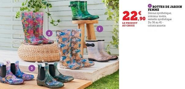 Produit Maison Super U Bottes de jardin femme En promotion