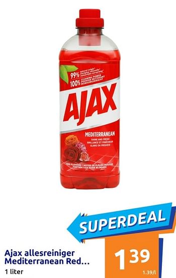 Promoties Ajax allesreiniger mediterranean red - Ajax - Geldig van 22/02/2023 tot 28/02/2023 bij Action
