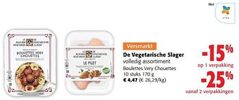 Promoties De vegetarische slager boulettes very chouettes - De Vegetarische Slager - Geldig van 22/02/2023 tot 07/03/2023 bij Colruyt