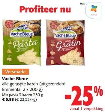 Promoties Vache bleue mix pasta 3 kazen - Vache bleue - Geldig van 22/02/2023 tot 07/03/2023 bij Colruyt