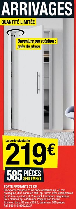 Promotions Porte pivotante - Produit Maison - Brico Depot - Valide de 24/02/2023 à 09/03/2023 chez Brico Depot