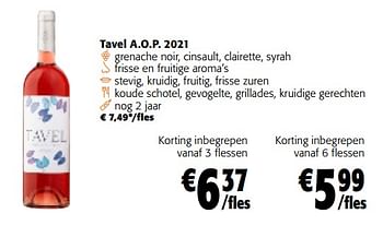 Promoties Tavel a.o.p. 2021 - Rosé wijnen - Geldig van 22/02/2023 tot 07/03/2023 bij Colruyt