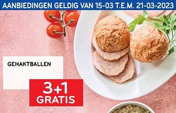 Promoties Gehaktballen 3+1 gratis - Huismerk - Alvo - Geldig van 08/03/2023 tot 21/03/2023 bij Alvo