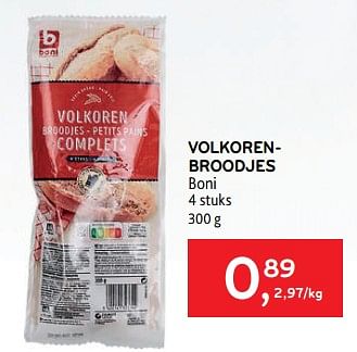 Promoties Volkorenbroodjes boni - Boni - Geldig van 08/03/2023 tot 21/03/2023 bij Alvo