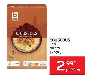 Promoties Couscous boni - Boni - Geldig van 08/03/2023 tot 21/03/2023 bij Alvo