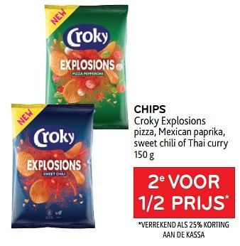 Promotions Chips croky explosions 2e voor 1-2 prijs - Croky - Valide de 08/03/2023 à 21/03/2023 chez Alvo