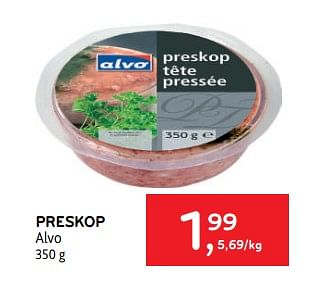 Promoties Preskop alvo - Huismerk - Alvo - Geldig van 08/03/2023 tot 21/03/2023 bij Alvo